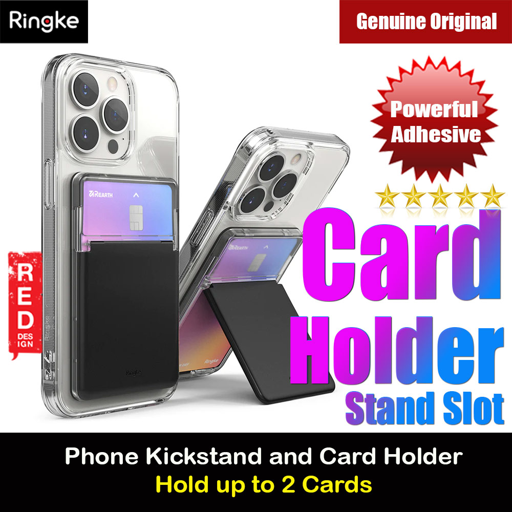 Picture of Ringke 2 in 1 Adhesive Card Holder Stand Slot Kickstand with High Quality PC Material for Smartphone (Clear Black) Red Design- Red Design Cases, Red Design Covers, iPad Cases and a wide selection of Red Design Accessories in Malaysia, Sabah, Sarawak and Singapore 