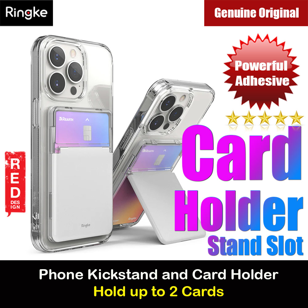 Picture of Ringke 2 in 1 Adhesive Card Holder Stand Slot Kickstand with High Quality PC Material for Smartphone (Clear Light Gray) Red Design- Red Design Cases, Red Design Covers, iPad Cases and a wide selection of Red Design Accessories in Malaysia, Sabah, Sarawak and Singapore 