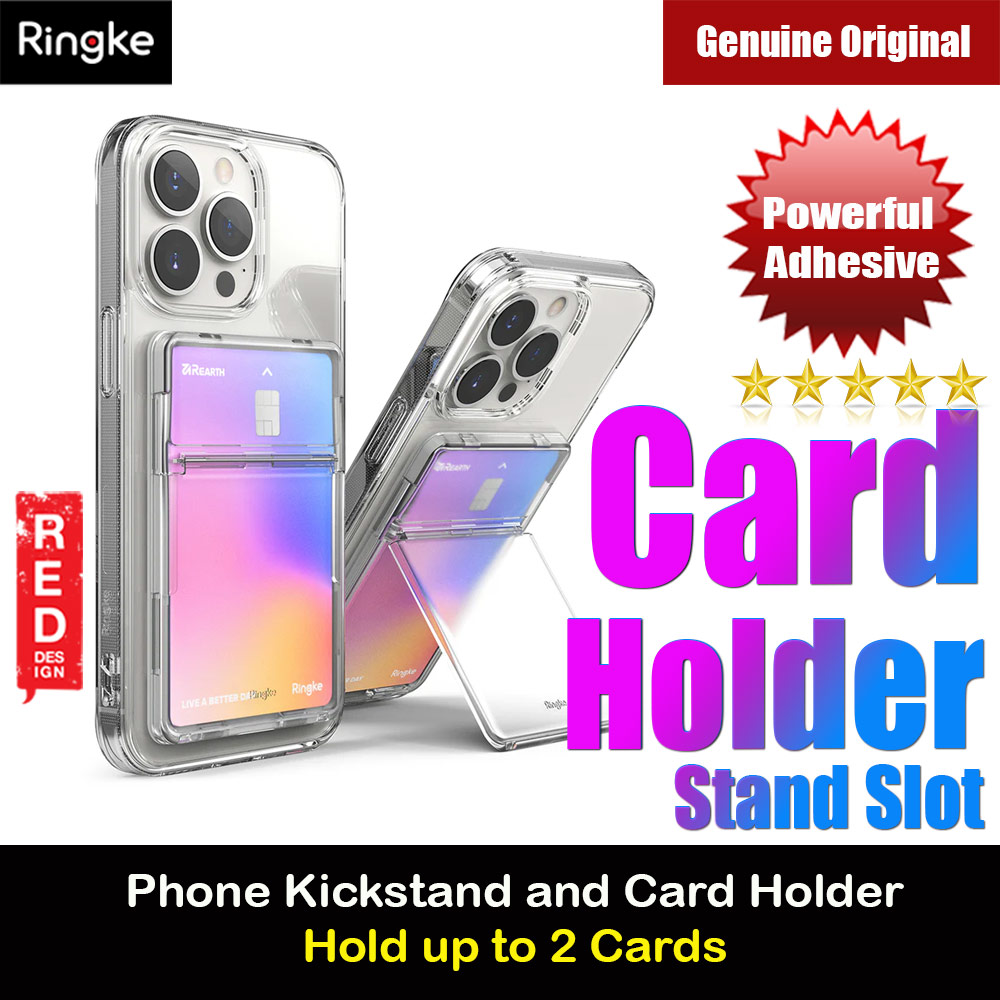 Picture of Ringke 2 in 1 Adhesive Card Holder Stand Slot Kickstand with High Quality PC Material for Smartphone (Clear Mist) Red Design- Red Design Cases, Red Design Covers, iPad Cases and a wide selection of Red Design Accessories in Malaysia, Sabah, Sarawak and Singapore 