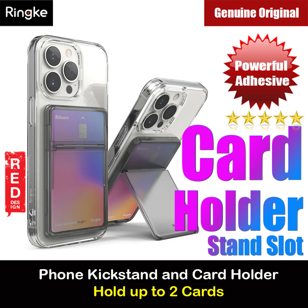 Picture of Ringke 2 in 1 Adhesive Card Holder Stand Slot Kickstand with High Quality PC Material for Smartphone (Smoke Black) Red Design- Red Design Cases, Red Design Covers, iPad Cases and a wide selection of Red Design Accessories in Malaysia, Sabah, Sarawak and Singapore 