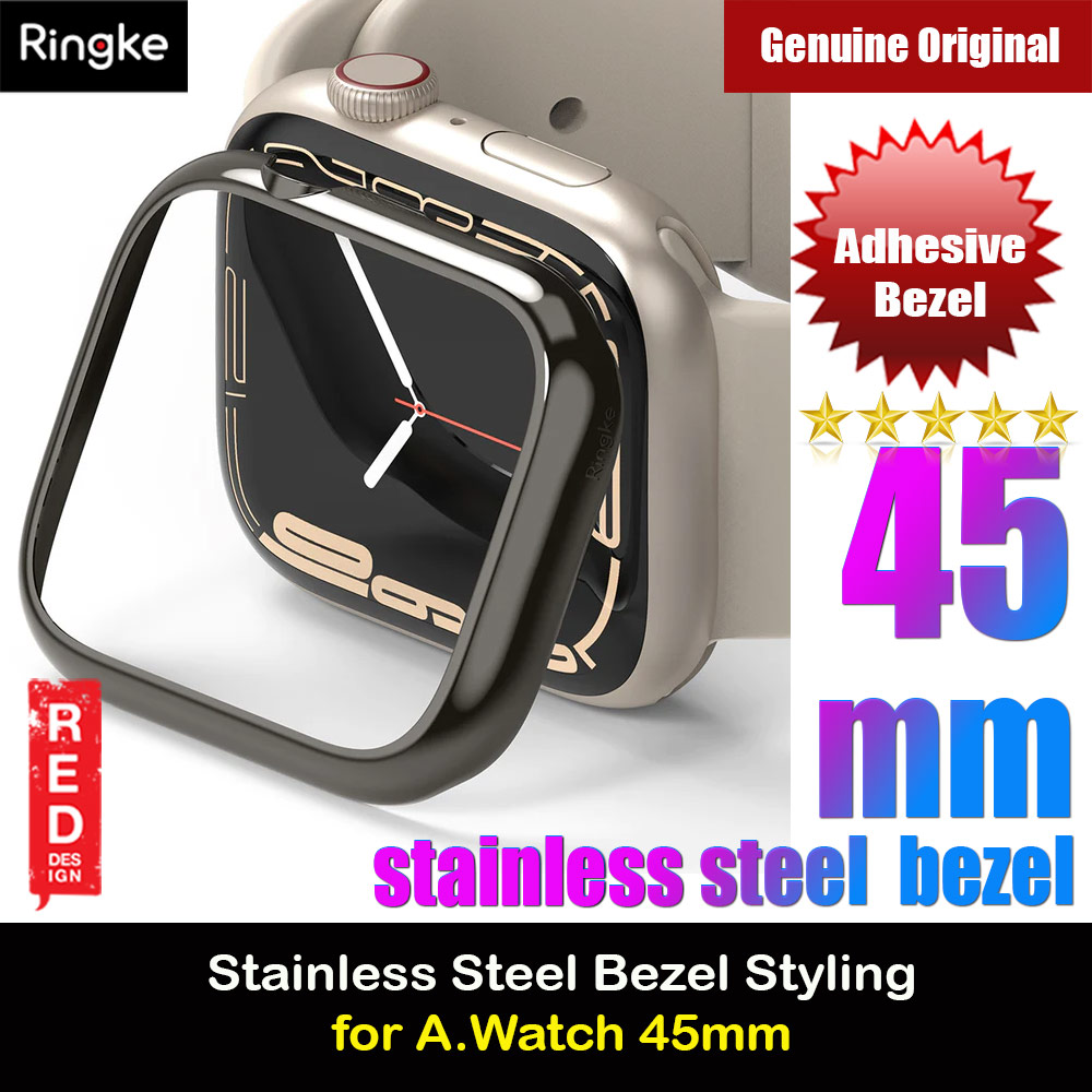 Picture of Ringke Adhesive Stainless Steel  Bezel Styling for Apple Watch Series 7 8 9 45mm  (Graphite) Apple Watch 45mm- Apple Watch 45mm Cases, Apple Watch 45mm Covers, iPad Cases and a wide selection of Apple Watch 45mm Accessories in Malaysia, Sabah, Sarawak and Singapore 
