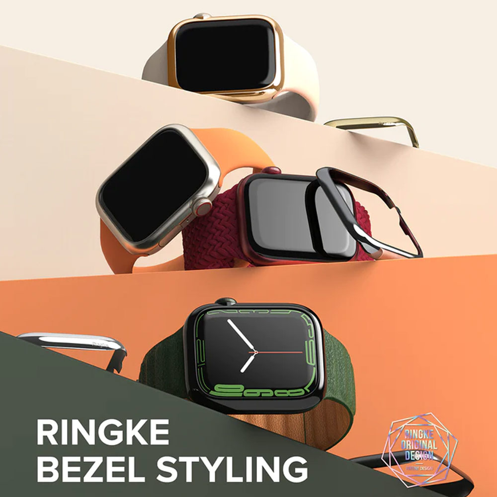 Picture of Apple Watch 41mm  | Ringke Adhesive Stainless Steel  Bezel Styling for Apple Watch Series 7 8 9 41mm  (Gold)