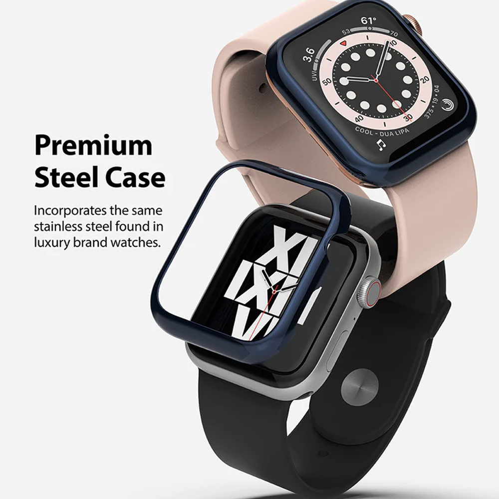 Picture of Apple Watch 40mm  | Ringke Adhesive Stainless Steel  Bezel Styling for Apple Watch Series 4 5 6 SE 40mm (Deep Blue)