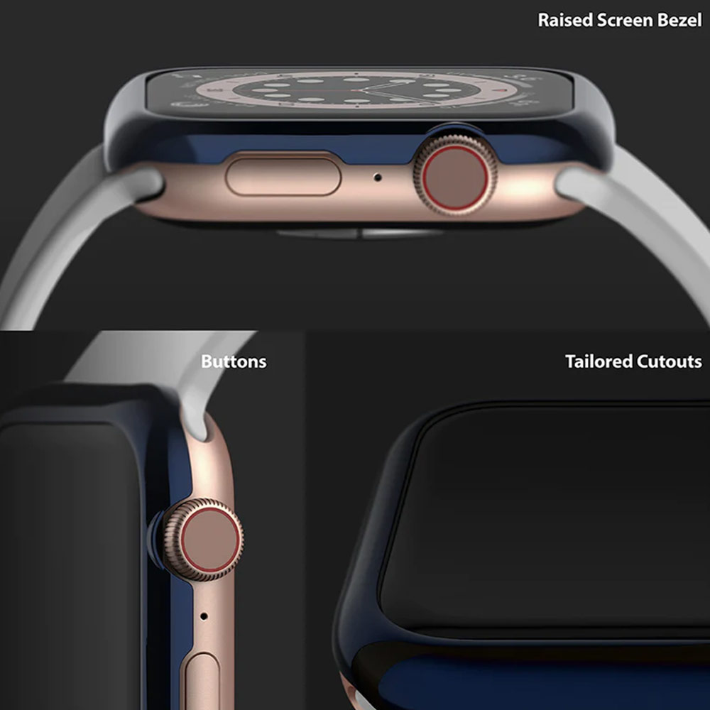 Picture of Apple Watch 40mm  | Ringke Adhesive Stainless Steel  Bezel Styling for Apple Watch Series 4 5 6 SE 40mm (Deep Blue)