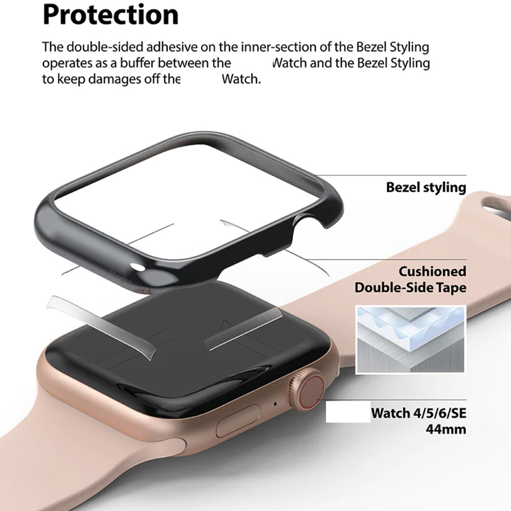 Picture of Apple Watch 40mm  | Ringke Adhesive Stainless Steel  Bezel Styling for Apple Watch Series 4 5 6 SE 40mm (Graphite)