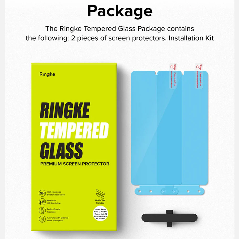 Picture of Xiaomi Poco X5 Pro 5G Screen Protector | Ringke Tempered Glass Full Cover Glass Screen Protector for Xiaomi Redmi Note 12 Pro 5G Poco X5 Pro 5G (2pcs)