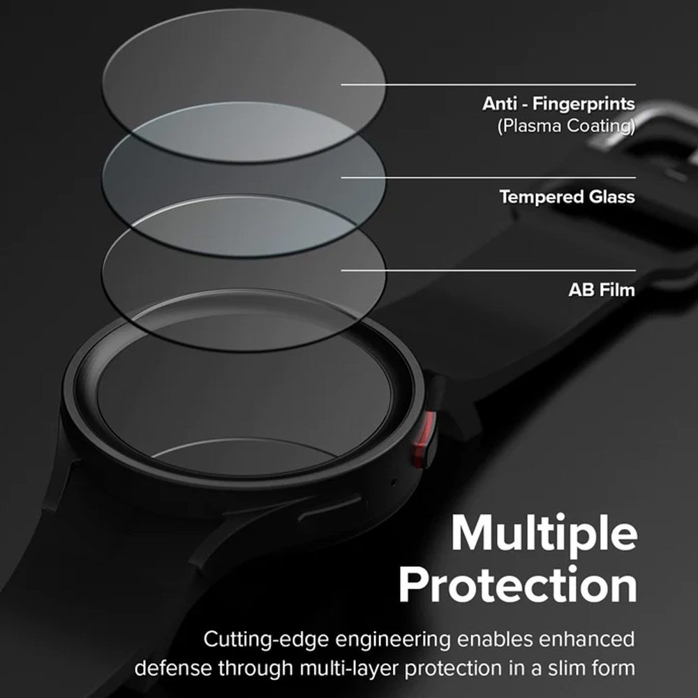 Picture of Samsung Galaxy Watch 5 Pro 45mm Screen Protector | Ringke Tempered Glass Screen Protector for Galaxy Watch 5 Pro 45mm (4pcs)