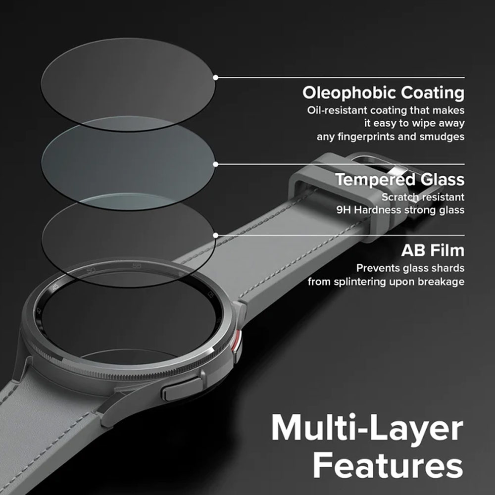 Picture of Samsung Galaxy Watch 6 Classic 47mm Screen Protector | Ringke Tempered Glass Screen Protector for Galaxy Watch 6 Classic 47mm (4pcs)