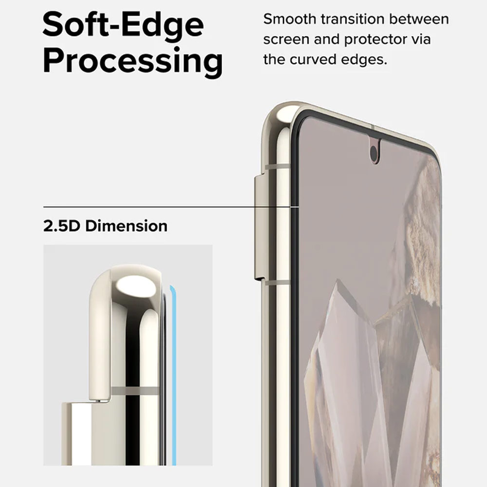 Picture of Google Pixel 8	 Pro Screen Protector | Ringke Tempered Glass Screen Protector with Installation Jig for Google Pixel 8 Pro (Clear 2pcs Pack)