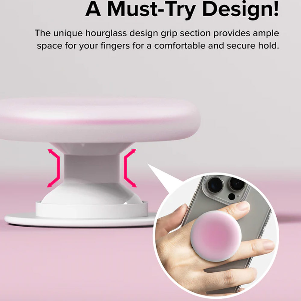 Picture of Ringke Tok 3M Adhesive Grip Stand Holder Popsocket similar Grip Holder (Ice Pink)