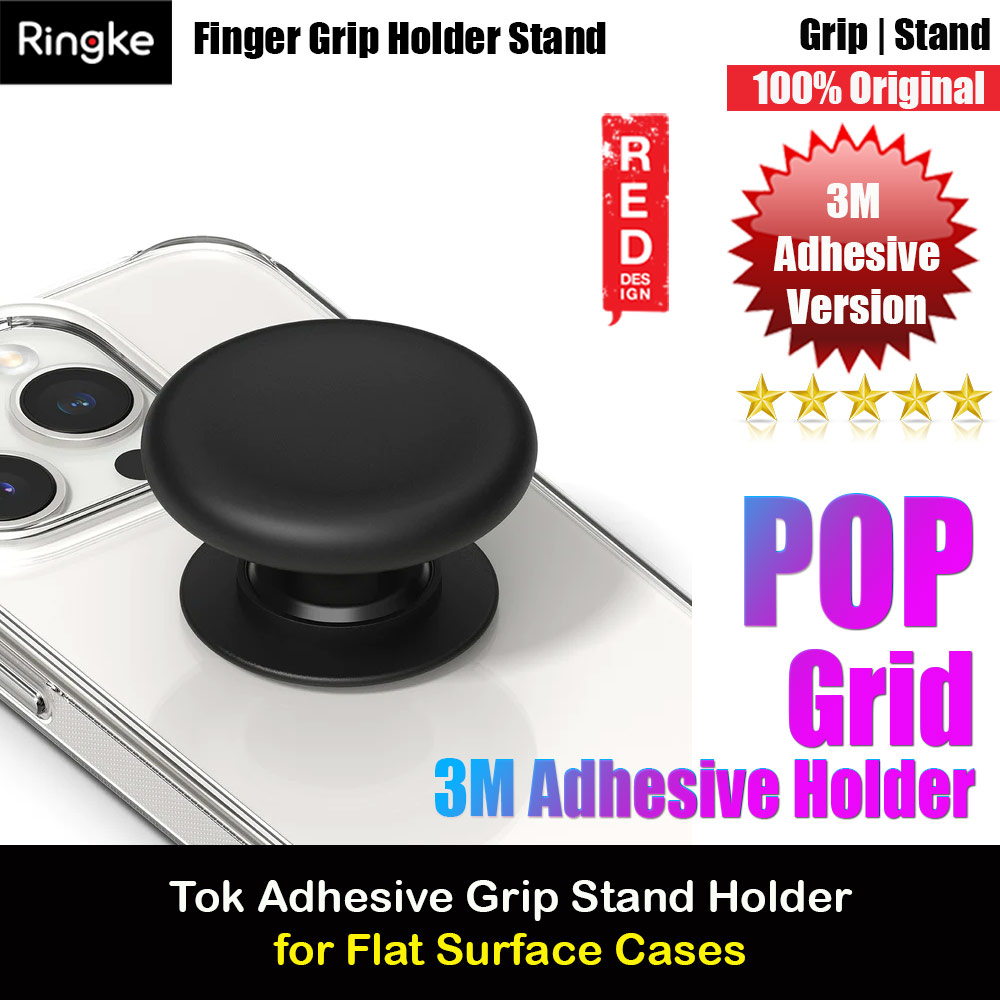 Picture of Ringke Tok 3M Adhesive Grip Stand Holder Popsocket similar Grip Holder (Black) Red Design- Red Design Cases, Red Design Covers, iPad Cases and a wide selection of Red Design Accessories in Malaysia, Sabah, Sarawak and Singapore 