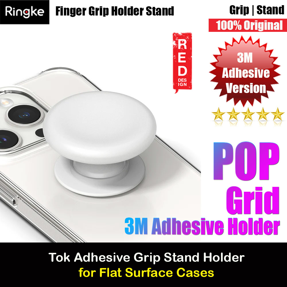 Picture of Ringke Tok 3M Adhesive Grip Stand Holder Popsocket similar Grip Holder (Ice White) Red Design- Red Design Cases, Red Design Covers, iPad Cases and a wide selection of Red Design Accessories in Malaysia, Sabah, Sarawak and Singapore 