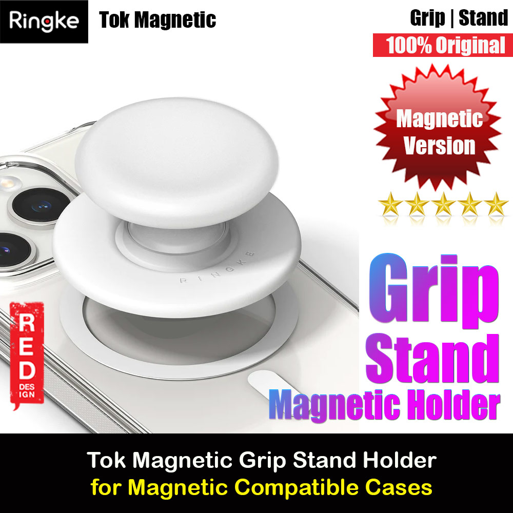 Picture of Ringke Tok Magnetic Grip Stand Holder Popsocket similar Grip Holder (Ice White) Red Design- Red Design Cases, Red Design Covers, iPad Cases and a wide selection of Red Design Accessories in Malaysia, Sabah, Sarawak and Singapore 