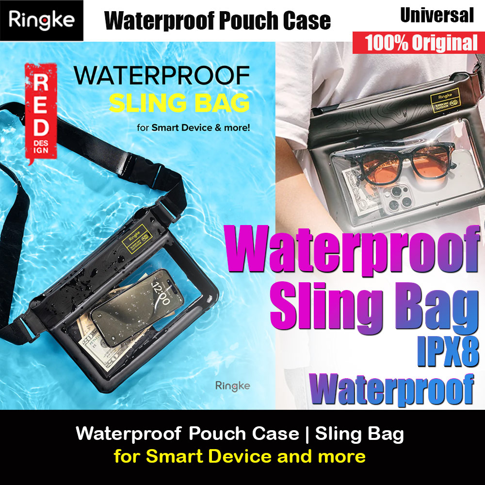 Picture of Ringke IP8X Waterproof Pouch Case Sling Bag for Smartphone Gadget (Black) Red Design- Red Design Cases, Red Design Covers, iPad Cases and a wide selection of Red Design Accessories in Malaysia, Sabah, Sarawak and Singapore 