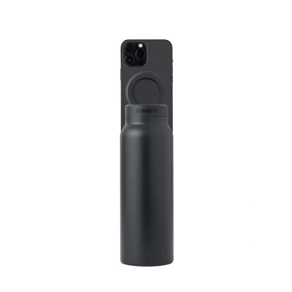 Picture of Ringo Stainless Steel Water Bottle with Magnetic Magsafe Compatible Lid 24oz 700 ml BPA Free (Black)