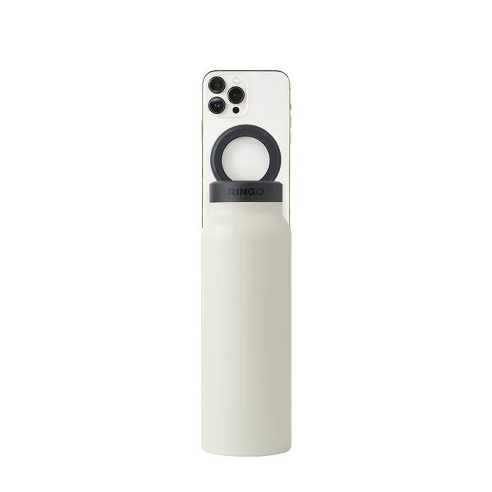 Picture of Ringo Stainless Steel Water Bottle with Magnetic Magsafe Compatible Lid 24oz 700 ml BPA Free (Ivory)