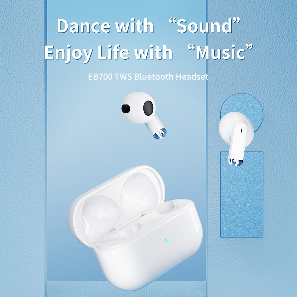 Picture of Rock EB700 Bluetooth 5.3 HIFI TWS True Wireless Bluetooth Earphone Earbuds (White)