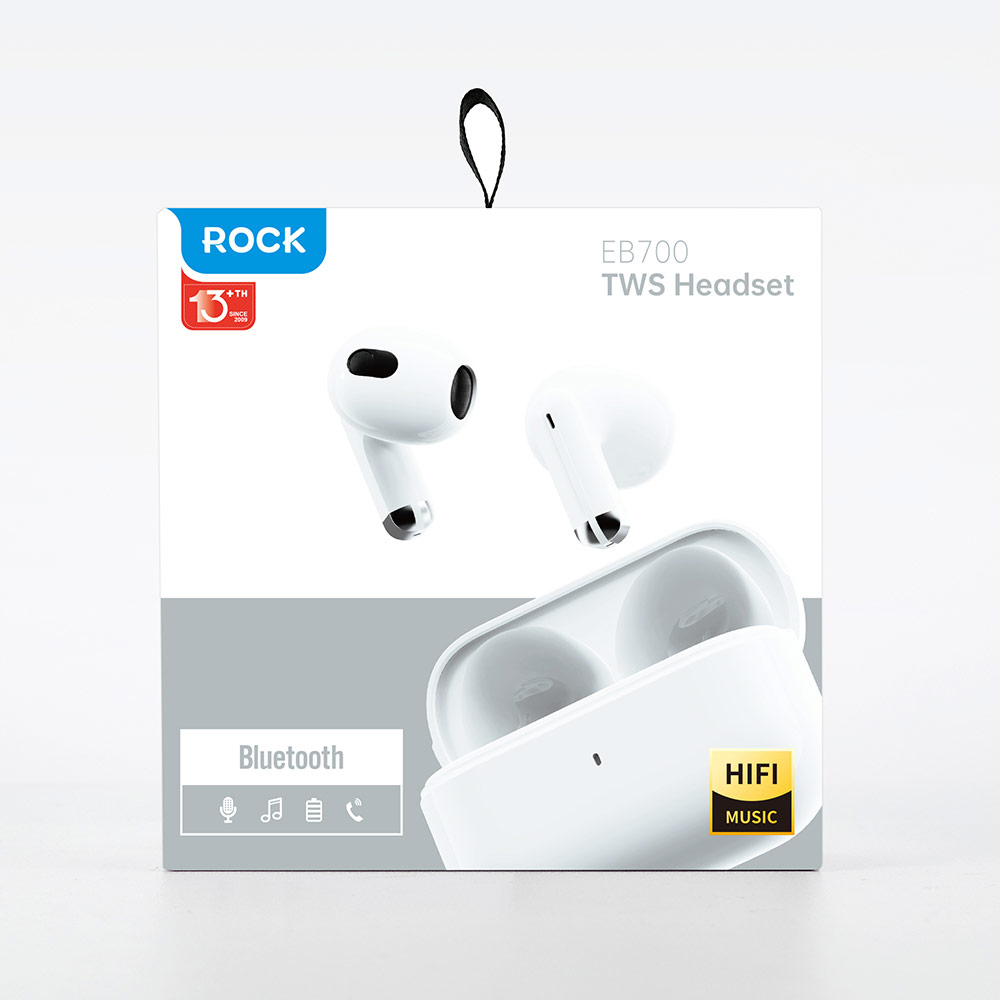 Picture of Rock EB700 Bluetooth 5.3 HIFI TWS True Wireless Bluetooth Earphone Earbuds (White)