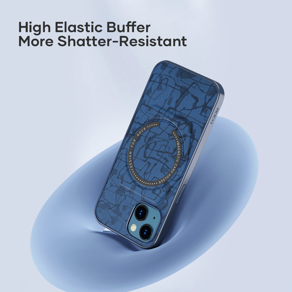 Picture of Apple iPhone 13 Pro 6.1 Case | Rock Moca Strong Magnetic Stand Drop Protection Case Magsafe Compatible for iPhone 13 Pro 6.1 (Blue)