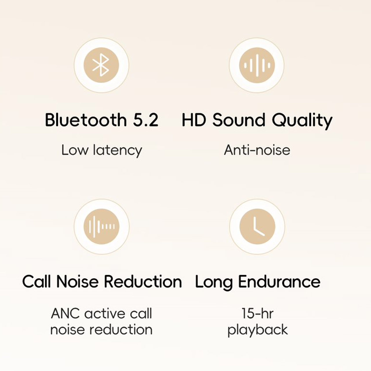 Picture of Rock O3 Bluetooth Wireless Headphone with ANC noise cancellation Foldable Soft PU Over Ear Cushion (Beige)