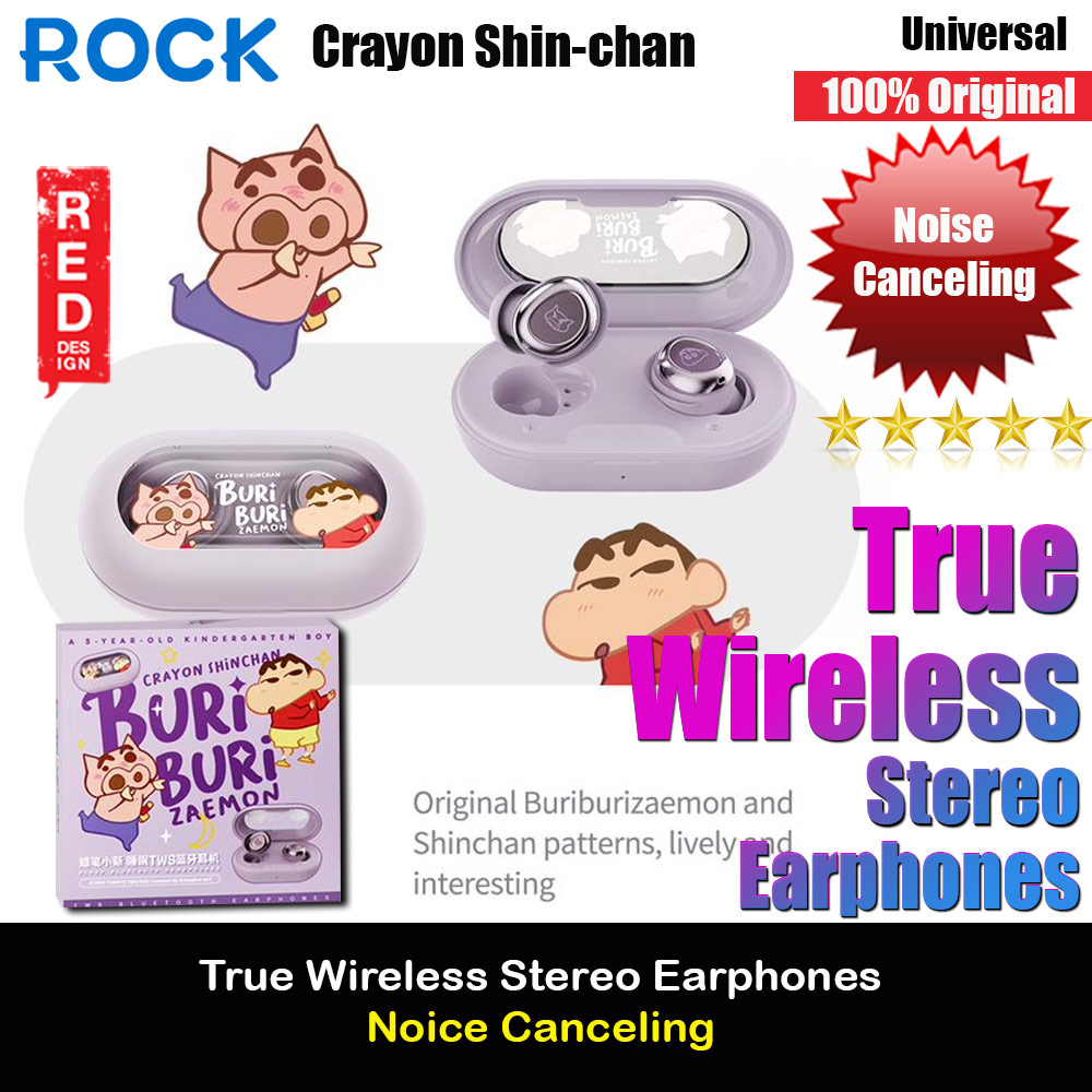 Picture of Rock EB800 TWS Bluetooth Earphones Earphone Music Call Noise Cancellation (Crayon Shin Chan Purple) Red Design- Red Design Cases, Red Design Covers, iPad Cases and a wide selection of Red Design Accessories in Malaysia, Sabah, Sarawak and Singapore 