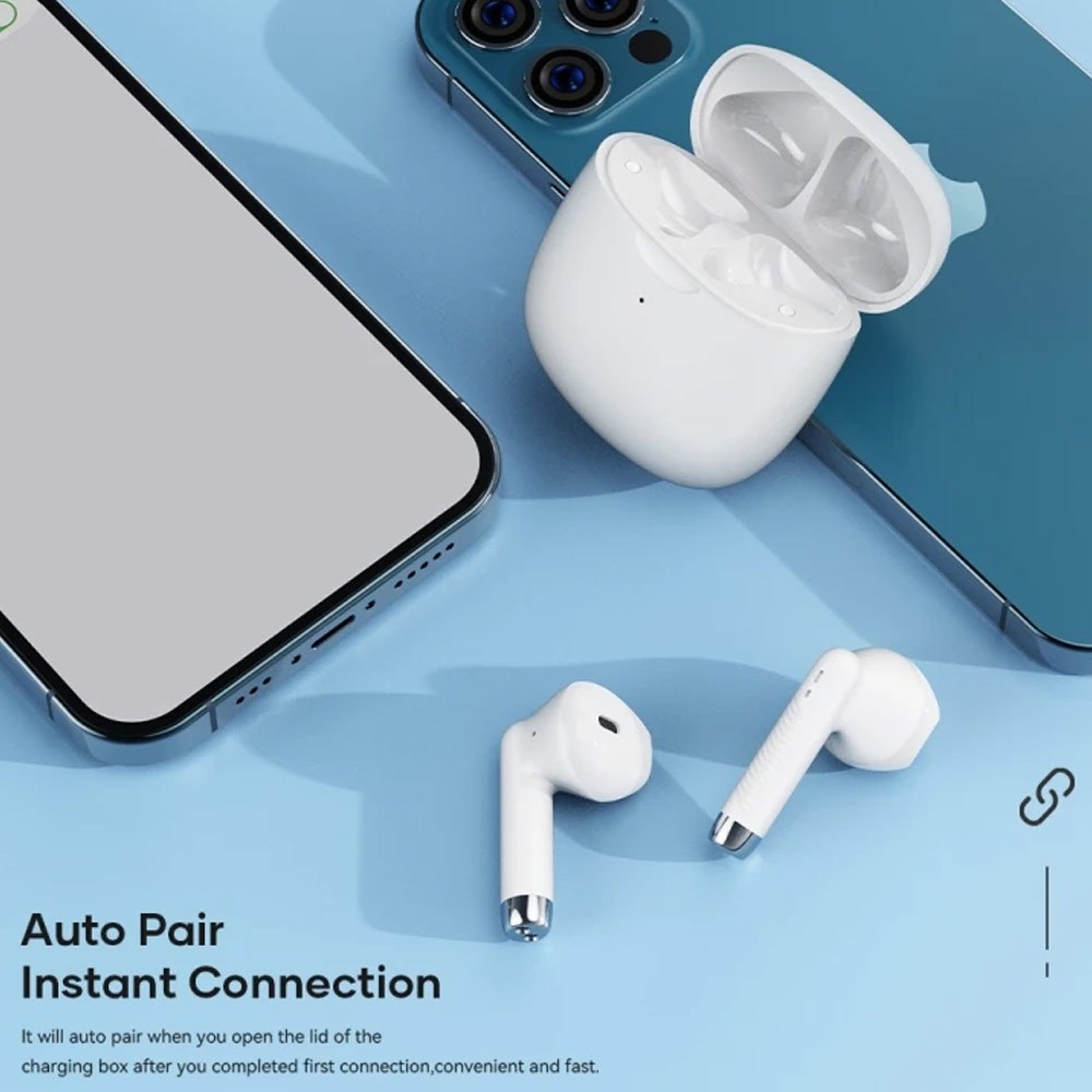 Picture of Rock EB300 Lightweight Bluetooth 5.0 TWS True Wireless Bluetooth Earphone Earbuds Intelligent noise reduction for iPhone and Android Smartphone (White)