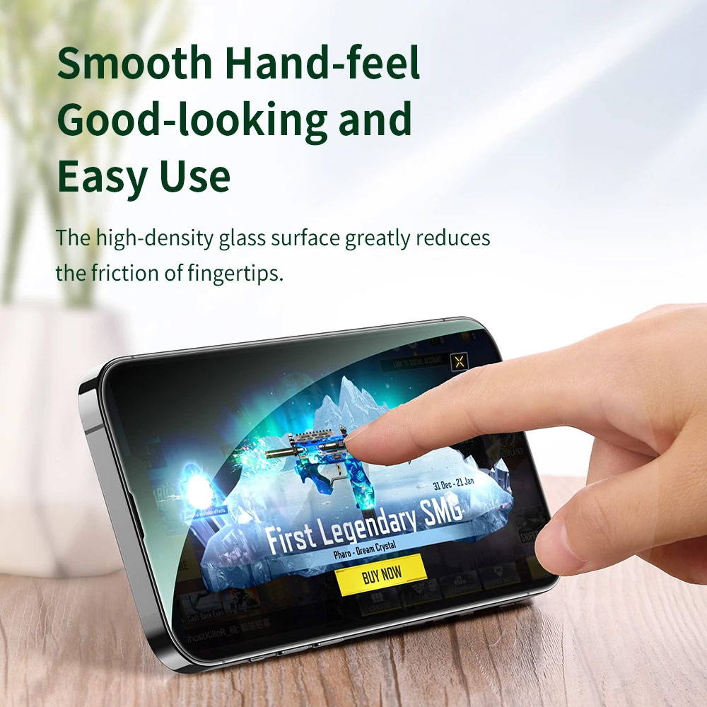 Picture of Apple iPhone 13 6.1  | Rock Full Coverage Diamond Hardness Eye Care Anti Blue Light Tempered Glass for iPhone 13 iPhone 13 Pro 6.1 (Green Light Eye Care)