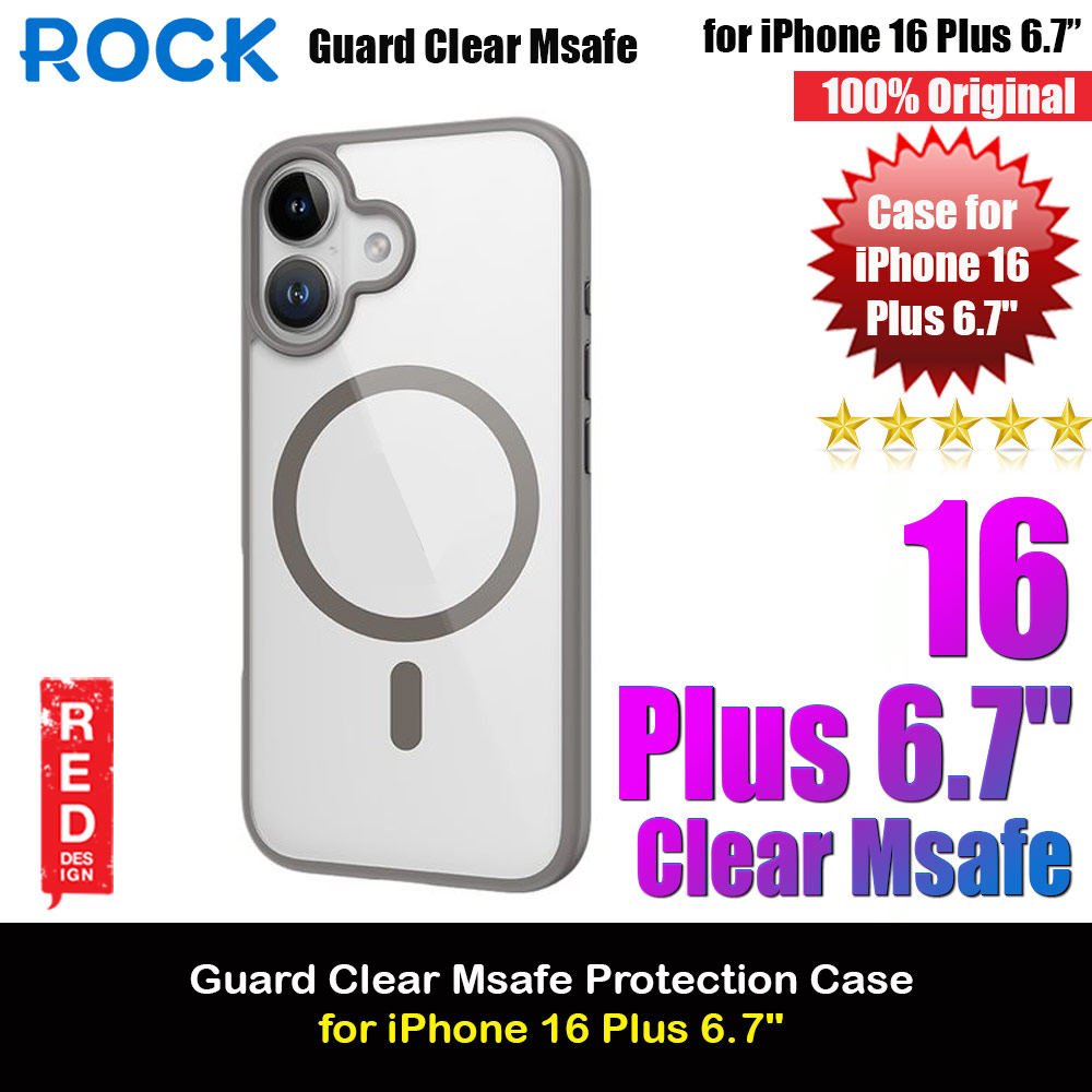 Picture of Rock Guard Clear Transparent Magsafe Compatible Drop Protection Case for iPhone 16 Plus 6.7 (Clear Grey) Apple iPhone 16 Plus 6.7- Apple iPhone 16 Plus 6.7 Cases, Apple iPhone 16 Plus 6.7 Covers, iPad Cases and a wide selection of Apple iPhone 16 Plus 6.7 Accessories in Malaysia, Sabah, Sarawak and Singapore 