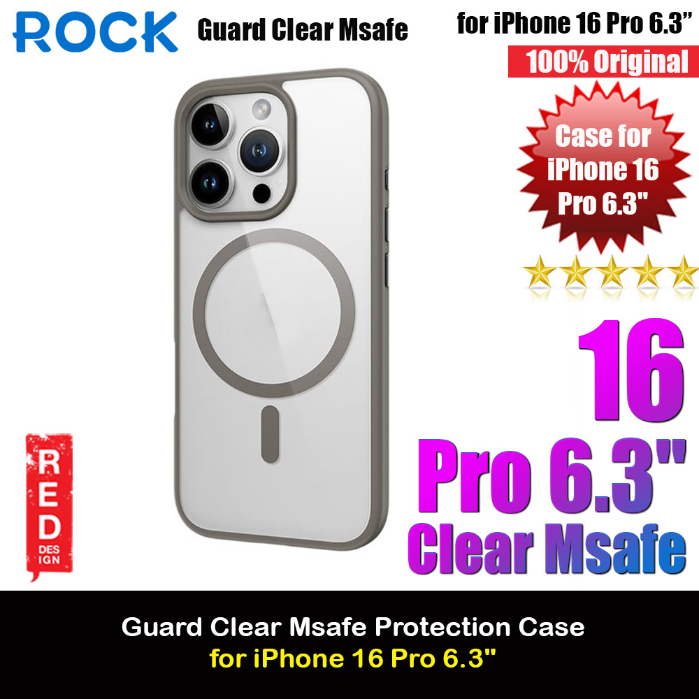 Picture of Rock Guard Clear Transparent Magsafe Compatible Drop Protection Case for iPhone 16 Pro 6.3 (Clear Grey) Apple iPhone 16 Pro 6.3- Apple iPhone 16 Pro 6.3 Cases, Apple iPhone 16 Pro 6.3 Covers, iPad Cases and a wide selection of Apple iPhone 16 Pro 6.3 Accessories in Malaysia, Sabah, Sarawak and Singapore 