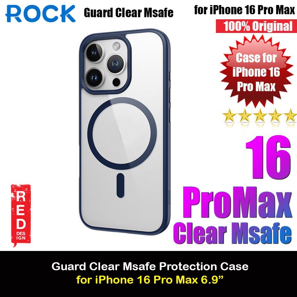 Picture of Rock Guard Clear Transparent Magsafe Compatible Drop Protection Case for iPhone 16 Pro Max 6.9 (Clear Blue) Apple iPhone 16 Pro Max 6.9- Apple iPhone 16 Pro Max 6.9 Cases, Apple iPhone 16 Pro Max 6.9 Covers, iPad Cases and a wide selection of Apple iPhone 16 Pro Max 6.9 Accessories in Malaysia, Sabah, Sarawak and Singapore 