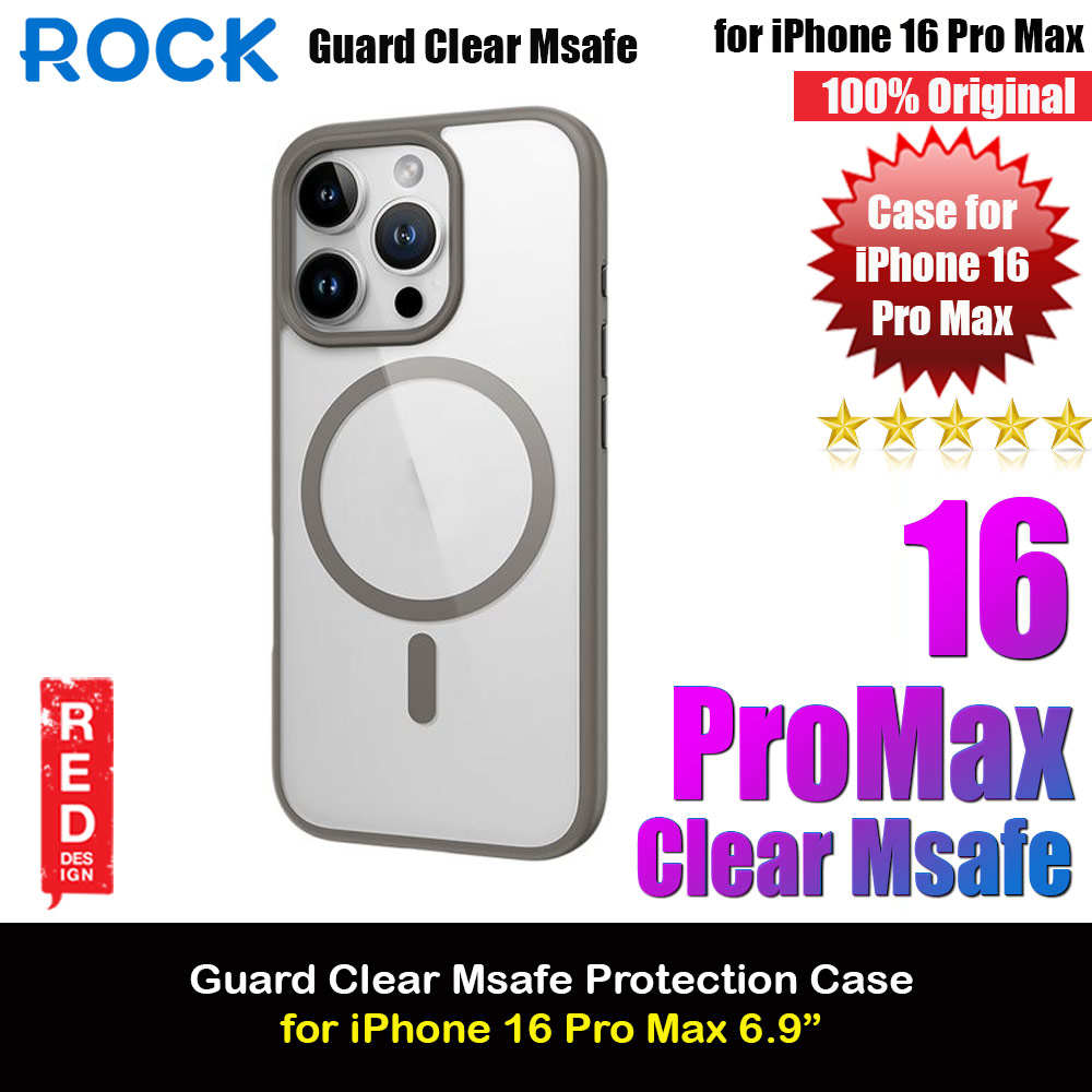 Picture of Rock Guard Clear Transparent Magsafe Compatible Drop Protection Case for iPhone 16 Pro Max 6.9 (Clear Grey) Apple iPhone 16 Pro Max 6.9- Apple iPhone 16 Pro Max 6.9 Cases, Apple iPhone 16 Pro Max 6.9 Covers, iPad Cases and a wide selection of Apple iPhone 16 Pro Max 6.9 Accessories in Malaysia, Sabah, Sarawak and Singapore 