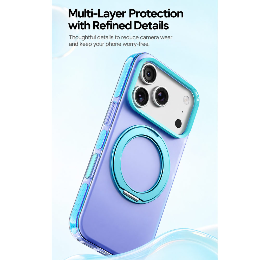 Picture of Apple iPhone 18 Pro Case | ROCK Guard Touch Rotating Series Magnetic Protection Case with Stand for iPhone 18 Pro 17 Pro (Matte Grey)