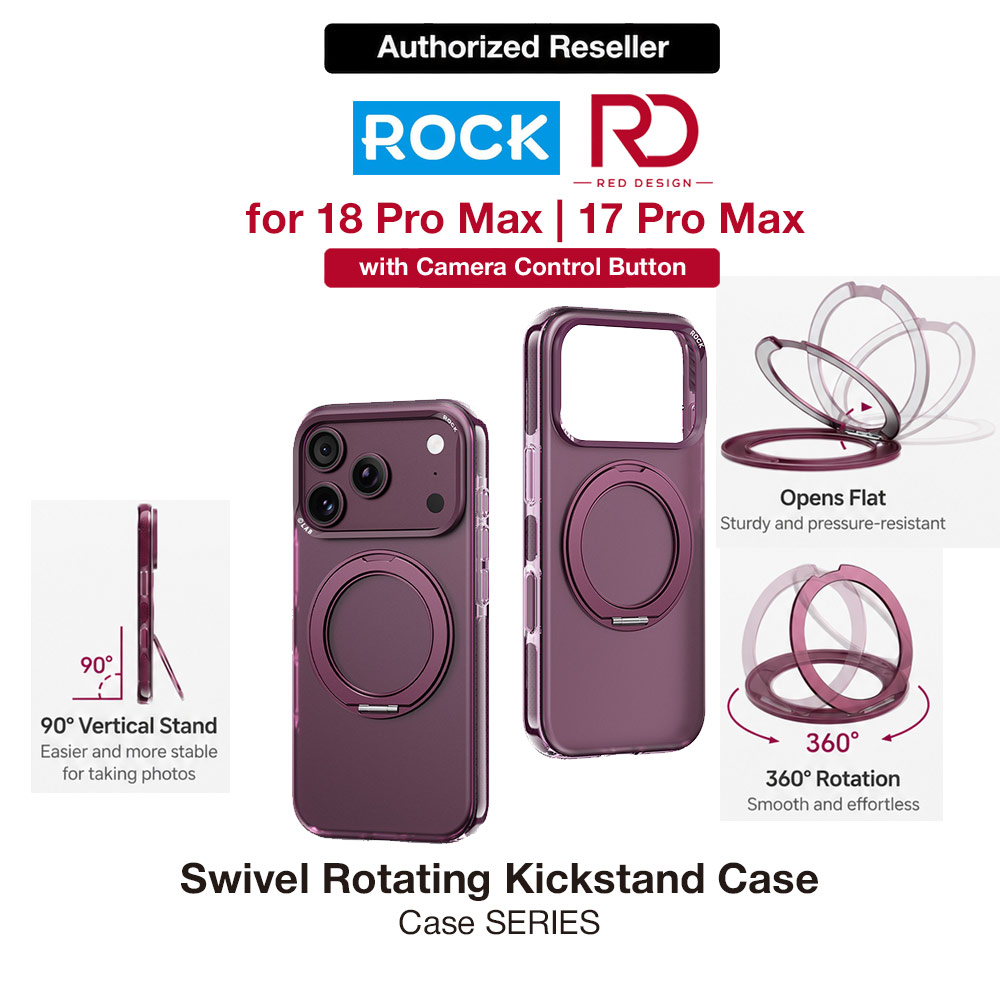 Picture of ROCK Guard Touch Rotating Series Magnetic Protection Case with Stand for iPhone 18 Pro Max 17 Pro Max (Matte Burgundy) Apple iPhone 18 Pro Max- Apple iPhone 18 Pro Max Cases, Apple iPhone 18 Pro Max Covers, iPad Cases and a wide selection of Apple iPhone 18 Pro Max Accessories in Malaysia, Sabah, Sarawak and Singapore 
