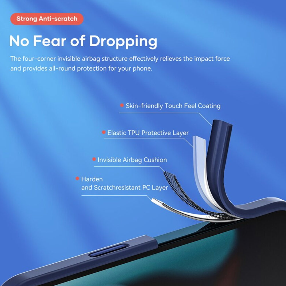 Picture of Apple iPhone 13 Pro 6.1 Case | Rock Guard Pro Anti Finger Print Drop Protection Case for iPhone 13 Pro 6.1 (Matte Blue)