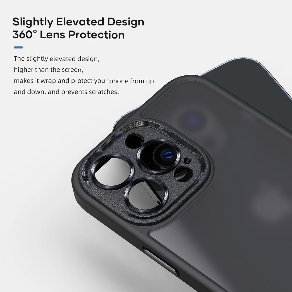 Picture of Apple iPhone 13 Pro 6.1 Case | Rock Guard Touch Lens Protection  Anti Finger Print Drop Protection Case for iPhone 13 Pro 6.1 (Matte Black)