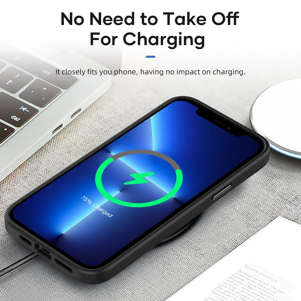 Picture of Apple iPhone 13 Pro 6.1 Case | Rock Guard Touch Lens Protection  Anti Finger Print Drop Protection Case for iPhone 13 Pro 6.1 (Matte Black)