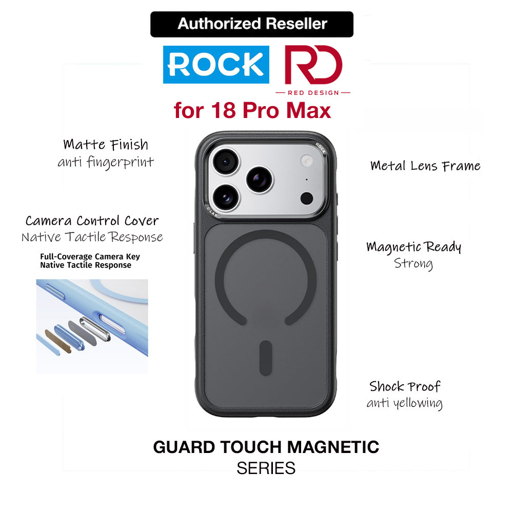 Picture of ROCK Guard Touch Series Magnetic Protection Case for iPhone 18 Pro Max (Black) Apple iPhone 18 Pro Max- Apple iPhone 18 Pro Max Cases, Apple iPhone 18 Pro Max Covers, iPad Cases and a wide selection of Apple iPhone 18 Pro Max Accessories in Malaysia, Sabah, Sarawak and Singapore 