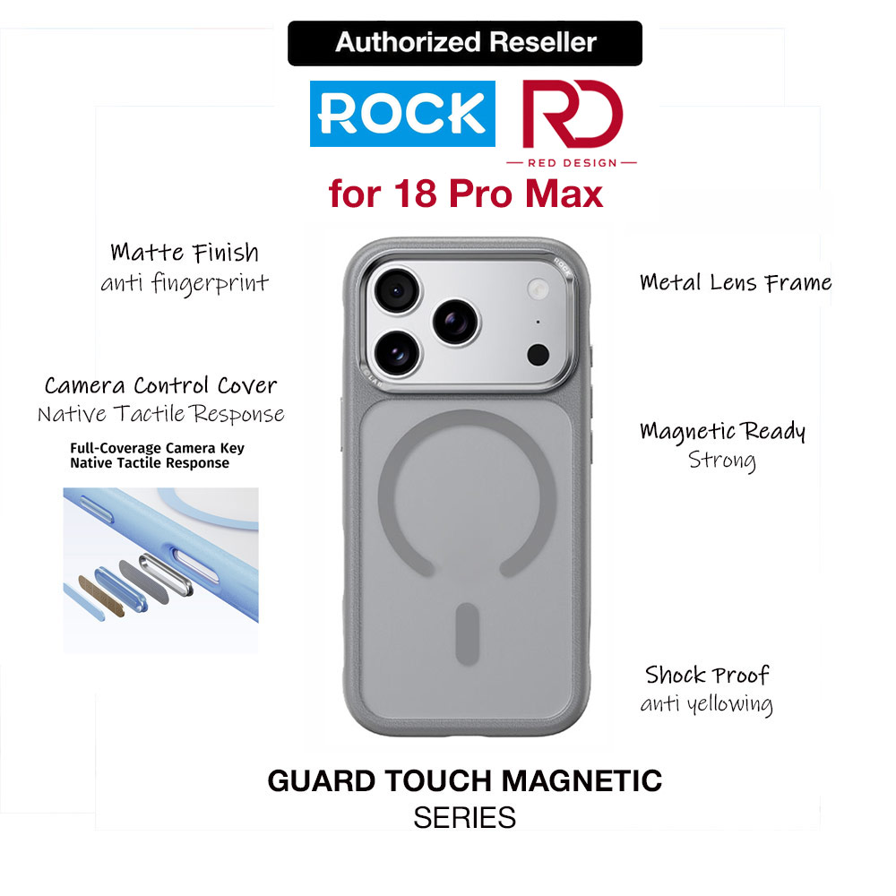 Picture of ROCK Guard Touch Series Magnetic Protection Case for iPhone 18 Pro Max (Grey) Apple iPhone 18 Pro Max- Apple iPhone 18 Pro Max Cases, Apple iPhone 18 Pro Max Covers, iPad Cases and a wide selection of Apple iPhone 18 Pro Max Accessories in Malaysia, Sabah, Sarawak and Singapore 
