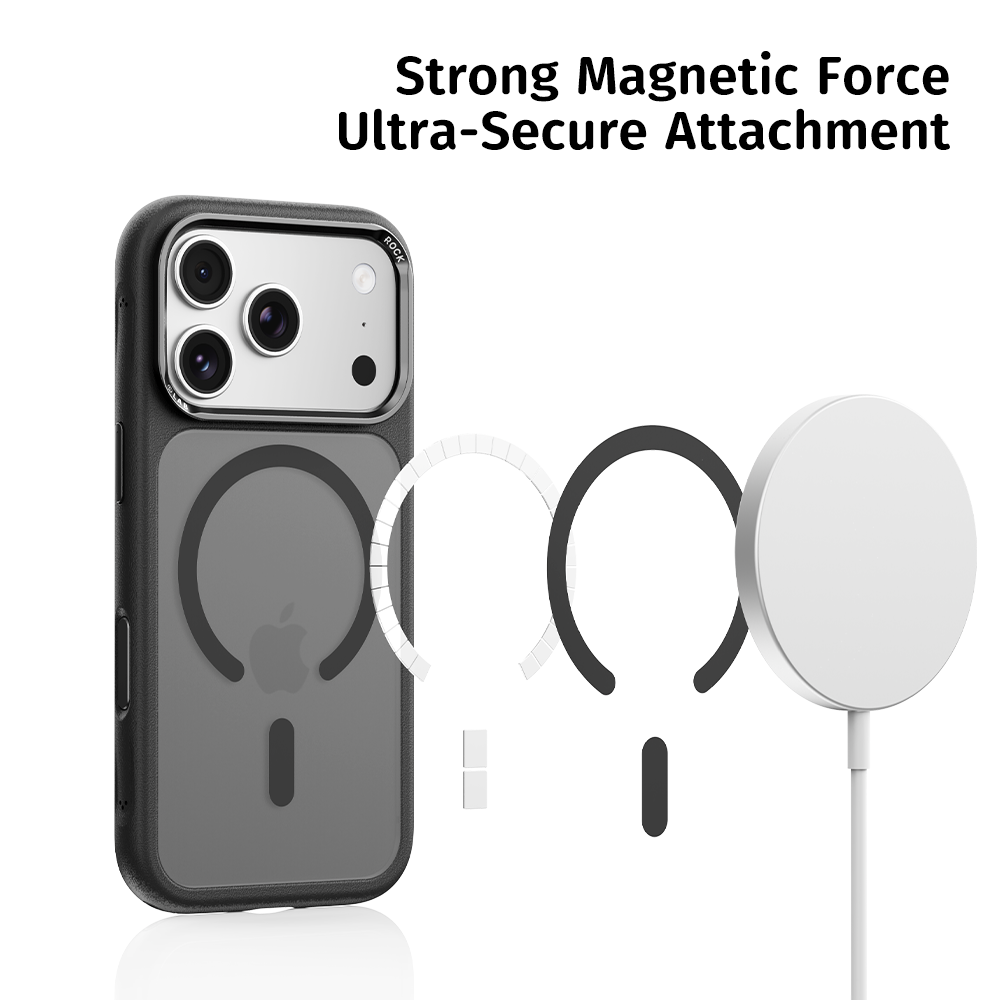 Picture of Apple iPhone 18 Pro Case | ROCK Guard Touch Series Magnetic Protection Case for iPhone 18 Pro (Grey)