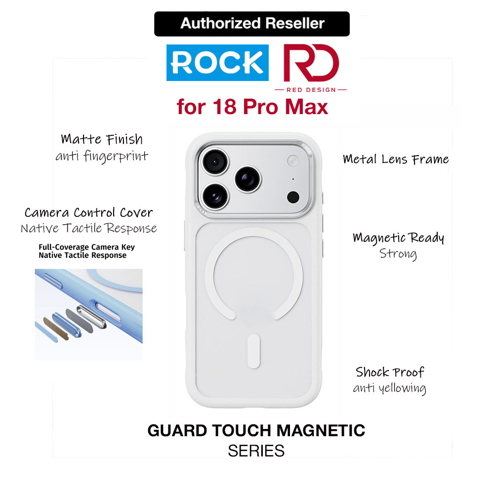 Picture of ROCK Guard Touch Series Magnetic Protection Case for iPhone 18 Pro Max (White) Apple iPhone 18 Pro Max- Apple iPhone 18 Pro Max Cases, Apple iPhone 18 Pro Max Covers, iPad Cases and a wide selection of Apple iPhone 18 Pro Max Accessories in Malaysia, Sabah, Sarawak and Singapore 