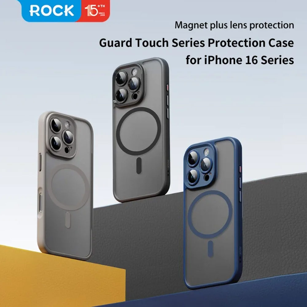 Picture of Apple iPhone 16 Pro Max 6.9 Case | Rock Guard Touch Lens Protection Anti Finger Print Drop Protection Magsafe Compatible Case for iPhone 16 Pro Max 6.9 (Matte Grey)