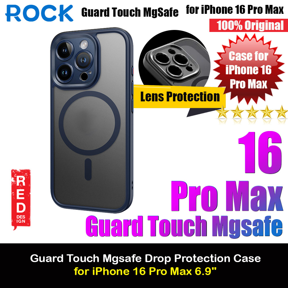 Picture of Rock Guard Touch Lens Protection Anti Finger Print Drop Protection Magsafe Compatible Case for iPhone 16 Pro Max 6.9 (Matte Blue) Apple iPhone 16 Pro Max 6.9- Apple iPhone 16 Pro Max 6.9 Cases, Apple iPhone 16 Pro Max 6.9 Covers, iPad Cases and a wide selection of Apple iPhone 16 Pro Max 6.9 Accessories in Malaysia, Sabah, Sarawak and Singapore 