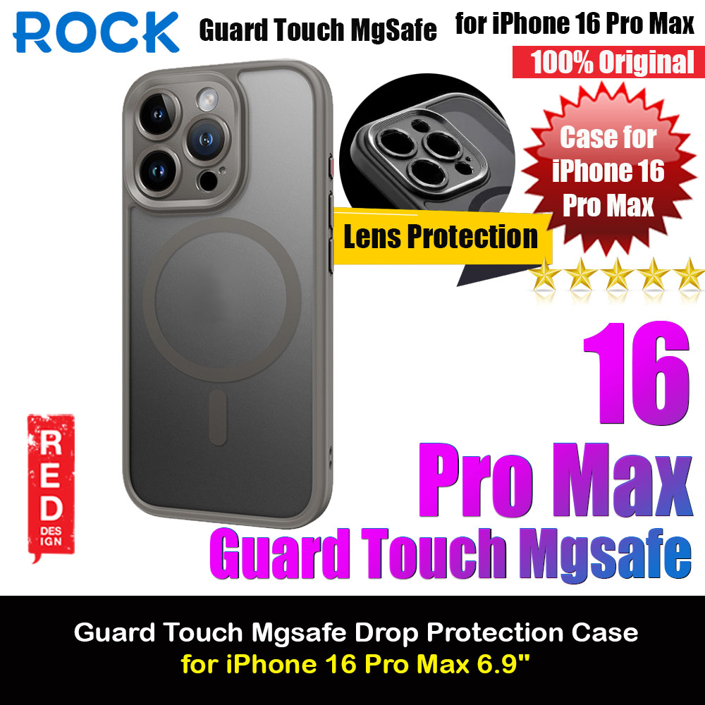 Picture of Rock Guard Touch Lens Protection Anti Finger Print Drop Protection Magsafe Compatible Case for iPhone 16 Pro Max 6.9 (Matte Grey) Apple iPhone 16 Pro Max 6.9- Apple iPhone 16 Pro Max 6.9 Cases, Apple iPhone 16 Pro Max 6.9 Covers, iPad Cases and a wide selection of Apple iPhone 16 Pro Max 6.9 Accessories in Malaysia, Sabah, Sarawak and Singapore 