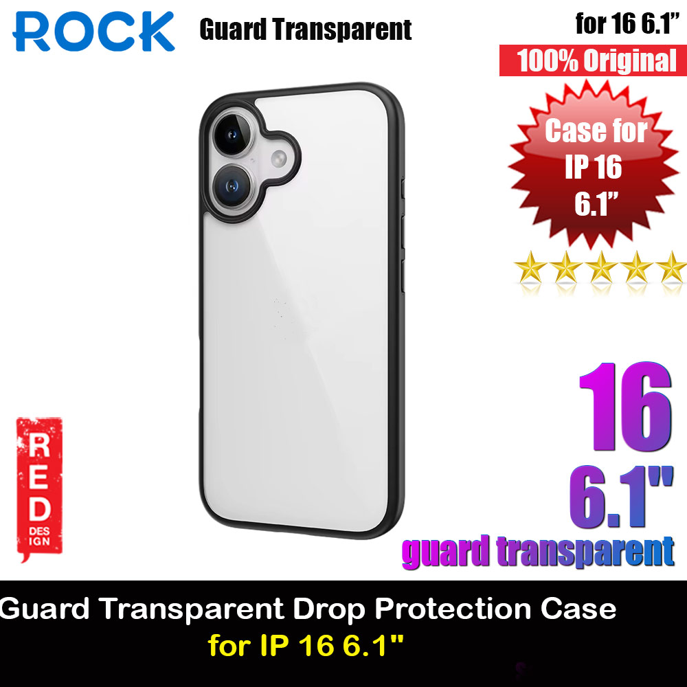 Picture of Rock Guard Clear Transparent Drop Protection Case for iPhone 16 6.1 (Clear Black) Apple iPhone 16 6.1- Apple iPhone 16 6.1 Cases, Apple iPhone 16 6.1 Covers, iPad Cases and a wide selection of Apple iPhone 16 6.1 Accessories in Malaysia, Sabah, Sarawak and Singapore 