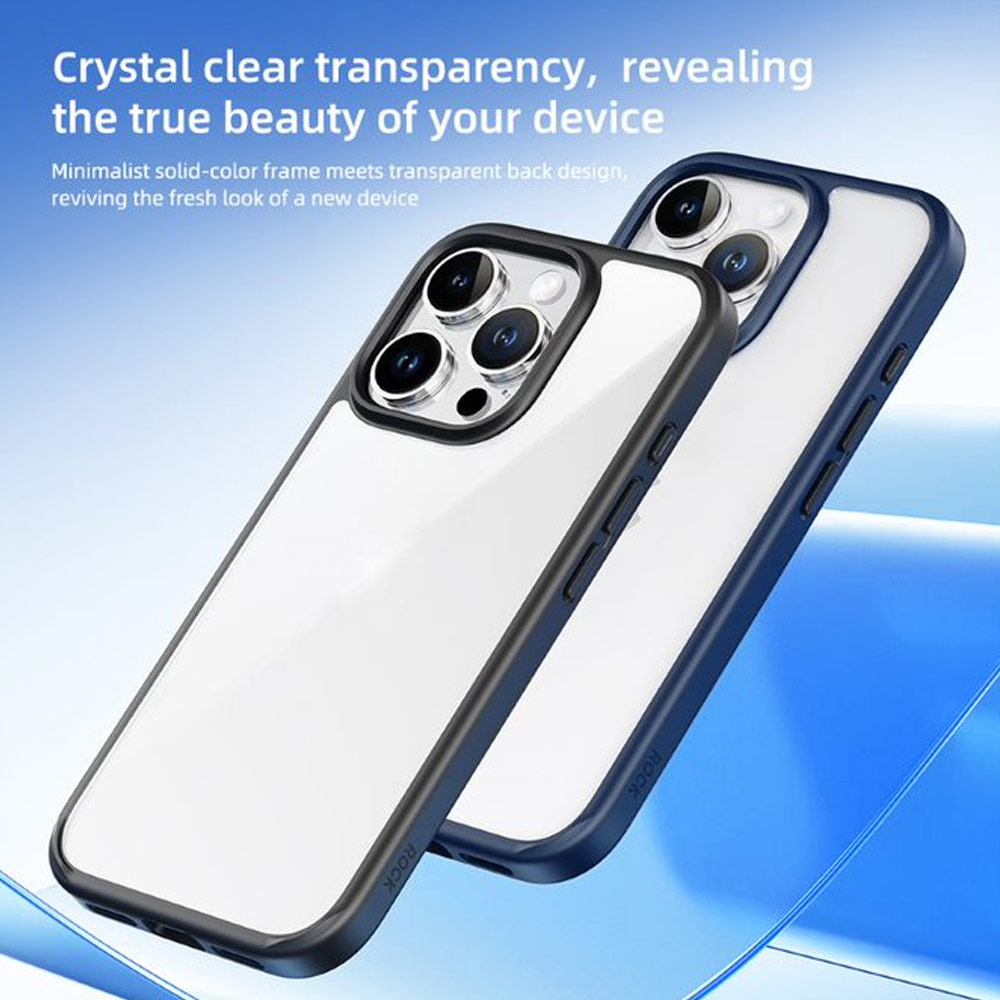 Picture of Apple iPhone 16 6.1 Case | Rock Guard Clear Transparent Drop Protection Case for iPhone 16 6.1 (Clear Black)