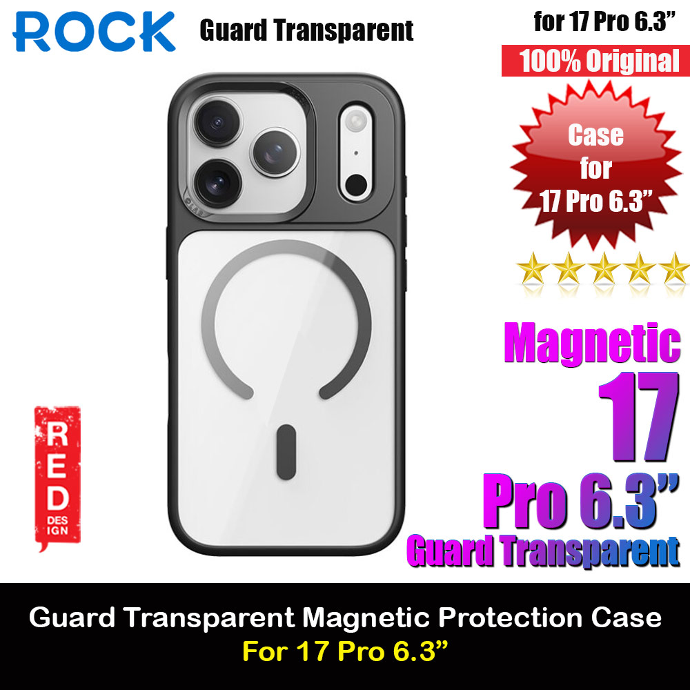 Picture of Rock Guard Transparent Magnetic Anti Drop Protection Case for iPhone 17 Pro 6.3 (Black) Apple iPhone 17 Pro 6.3- Apple iPhone 17 Pro 6.3 Cases, Apple iPhone 17 Pro 6.3 Covers, iPad Cases and a wide selection of Apple iPhone 17 Pro 6.3 Accessories in Malaysia, Sabah, Sarawak and Singapore 