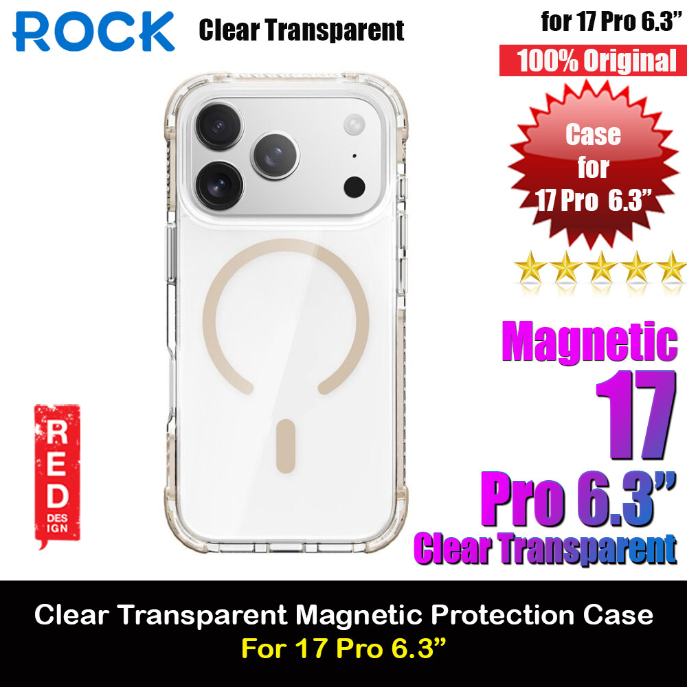 Picture of Rock Crystal Clear Magnetic Anti Drop Protection Case for iPhone 17 Pro 6.3 (Gold) Apple iPhone 17 Pro 6.3- Apple iPhone 17 Pro 6.3 Cases, Apple iPhone 17 Pro 6.3 Covers, iPad Cases and a wide selection of Apple iPhone 17 Pro 6.3 Accessories in Malaysia, Sabah, Sarawak and Singapore 