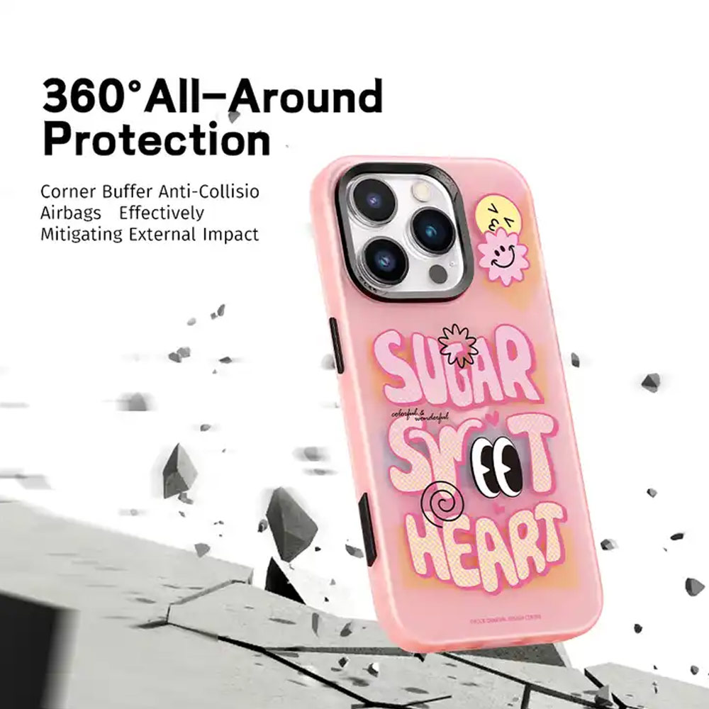 Picture of Apple iPhone 15 Pro Max 6.7 Case | Rock Inshare Graffiti Hiqh Quality Print Colorful Drop Protection Case for iPhone 15 Pro Max 6.7 (Yellow)