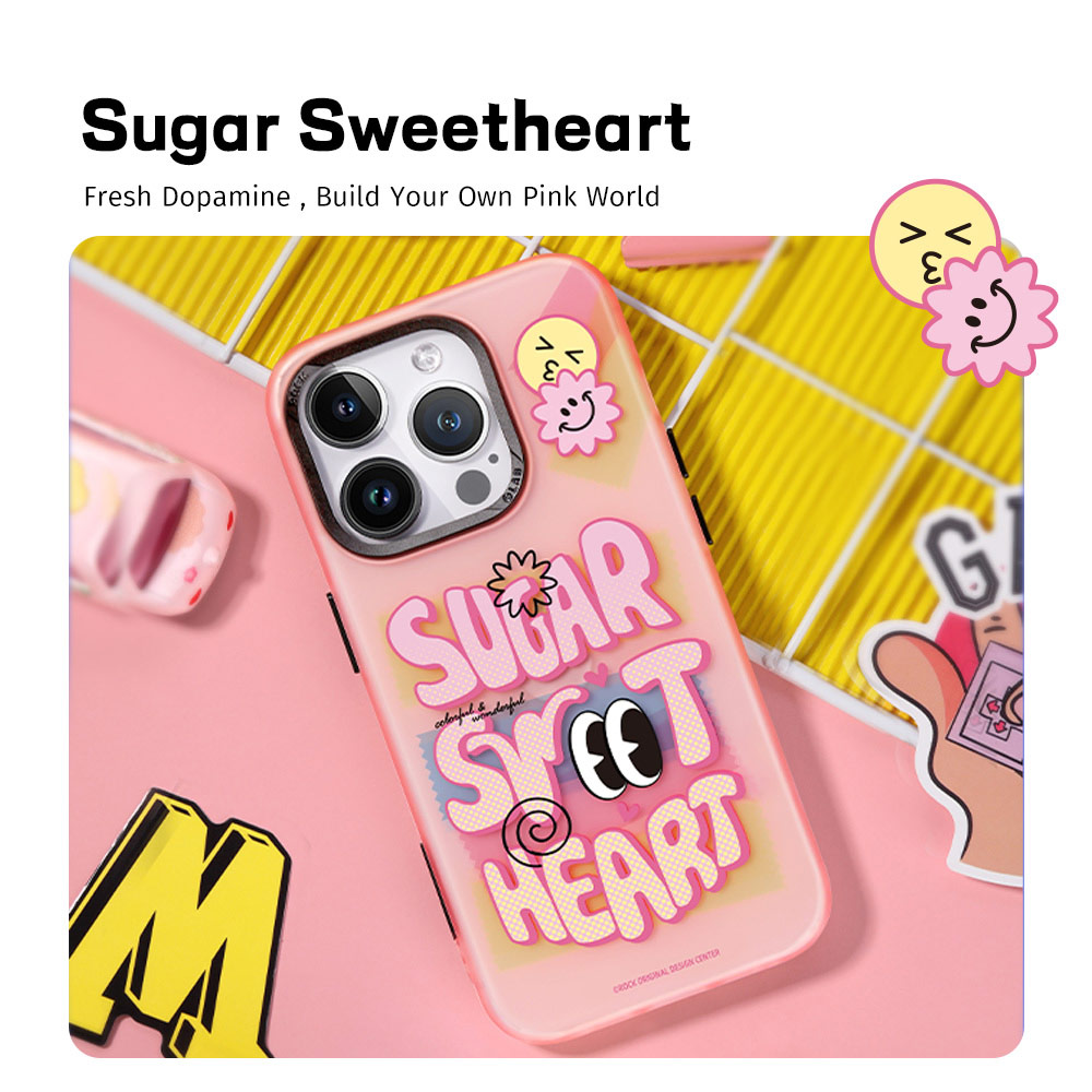 Picture of Apple iPhone 15 Pro Max 6.7 Case | Rock Inshare Graffiti Hiqh Quality Print Colorful Drop Protection Case for iPhone 15 Pro Max 6.7 (Pink)