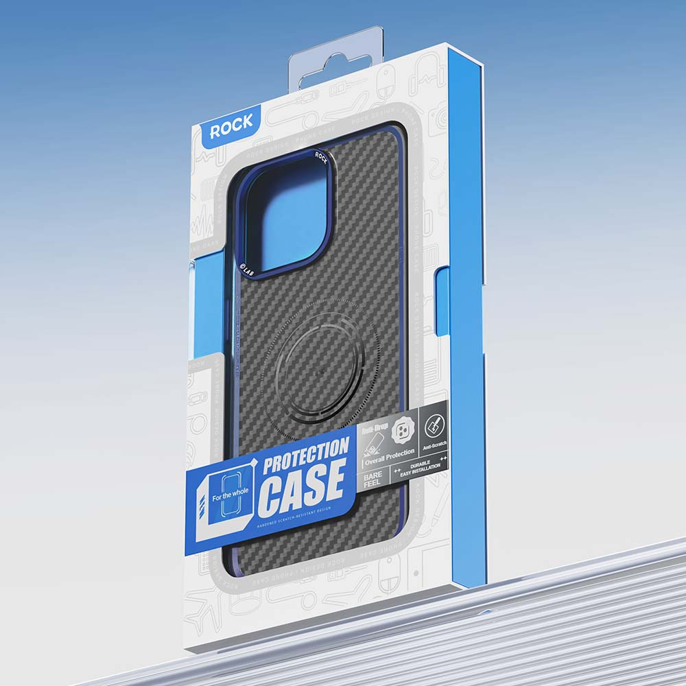 Picture of Apple iPhone 15 Pro 6.1 Case | Rock Kevlar Series Drop Protection Magsafe Compatible Case for iPhone 15 Pro 6.1 (Aramid Fiber Purple)